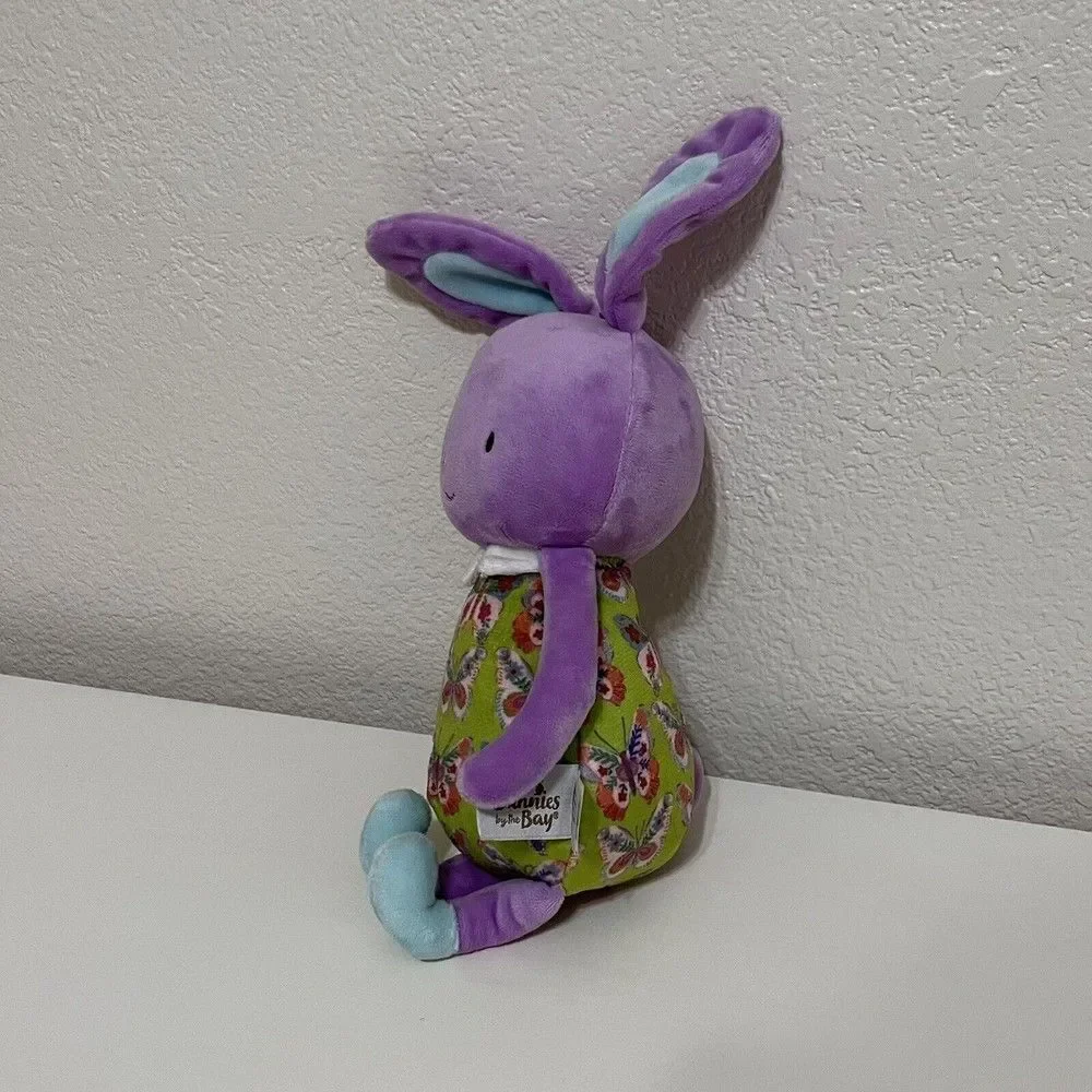 Bunnies By The Bay Bunny Rabbit Purple Green Plush Stuffed Animal Butterflies